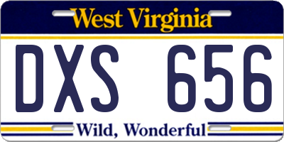 WV license plate DXS656