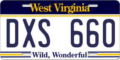 WV license plate DXS660