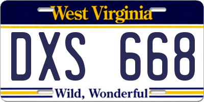 WV license plate DXS668