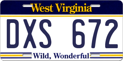WV license plate DXS672