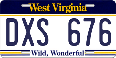 WV license plate DXS676