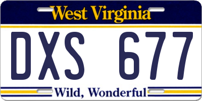 WV license plate DXS677