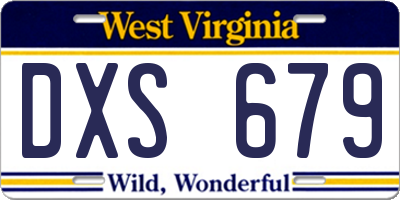 WV license plate DXS679