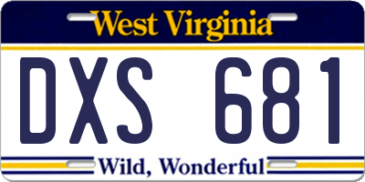 WV license plate DXS681
