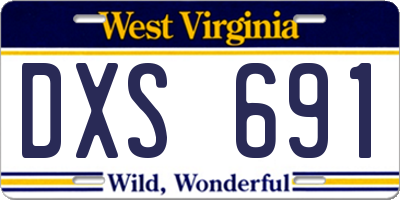 WV license plate DXS691