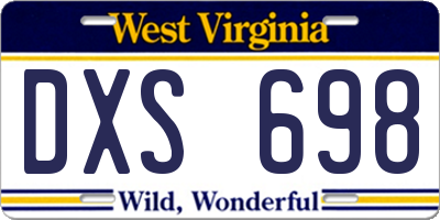 WV license plate DXS698