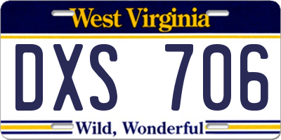 WV license plate DXS706