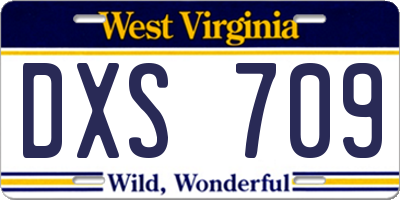 WV license plate DXS709