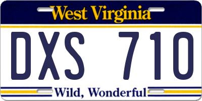 WV license plate DXS710
