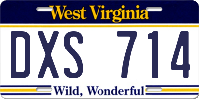 WV license plate DXS714