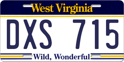 WV license plate DXS715