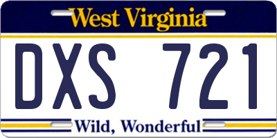 WV license plate DXS721