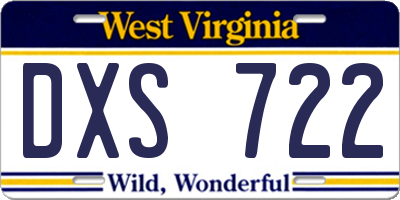 WV license plate DXS722