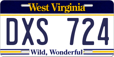 WV license plate DXS724