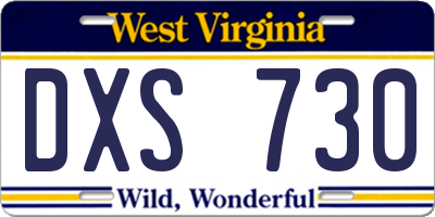 WV license plate DXS730