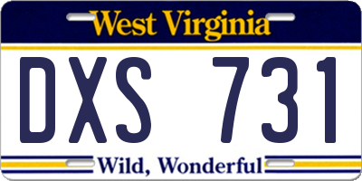 WV license plate DXS731