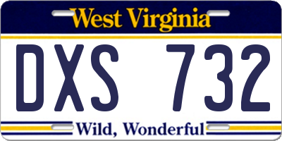 WV license plate DXS732