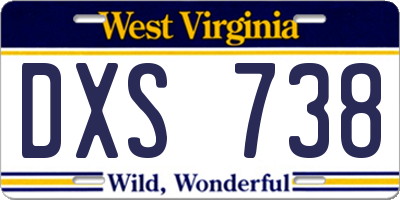 WV license plate DXS738