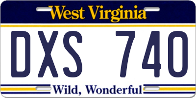 WV license plate DXS740