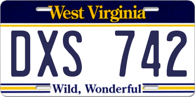WV license plate DXS742