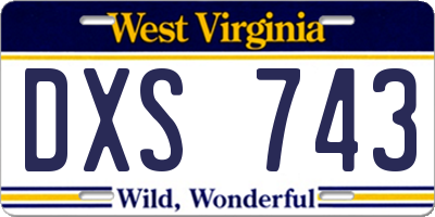 WV license plate DXS743