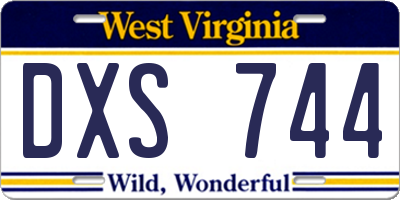 WV license plate DXS744