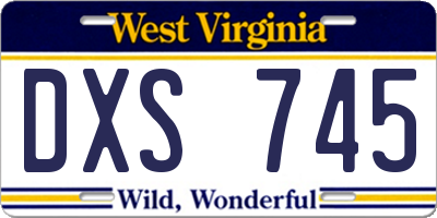 WV license plate DXS745