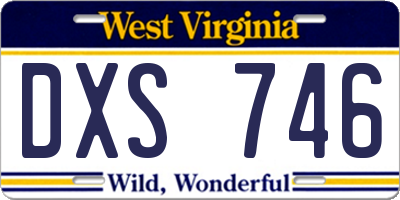 WV license plate DXS746