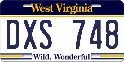 WV license plate DXS748