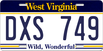 WV license plate DXS749