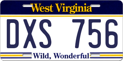 WV license plate DXS756
