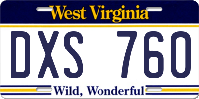 WV license plate DXS760