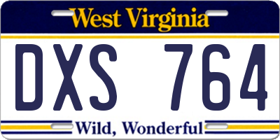 WV license plate DXS764