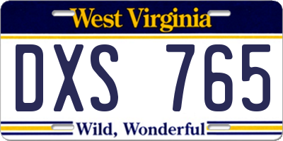 WV license plate DXS765