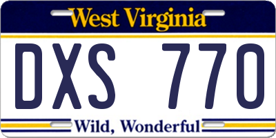 WV license plate DXS770