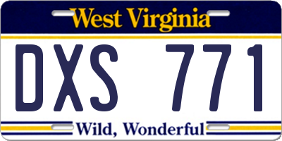 WV license plate DXS771