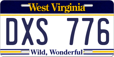 WV license plate DXS776