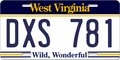WV license plate DXS781