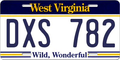 WV license plate DXS782