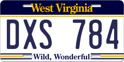 WV license plate DXS784