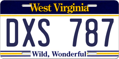 WV license plate DXS787