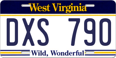 WV license plate DXS790
