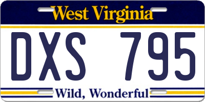 WV license plate DXS795