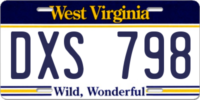 WV license plate DXS798
