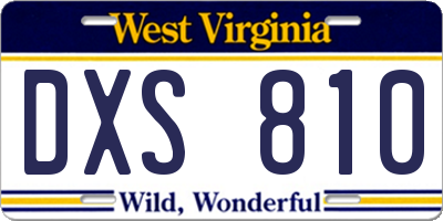 WV license plate DXS810