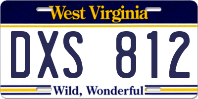 WV license plate DXS812
