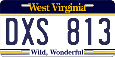 WV license plate DXS813