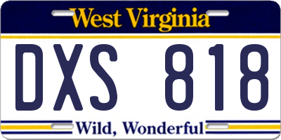WV license plate DXS818