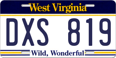 WV license plate DXS819