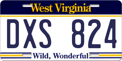 WV license plate DXS824